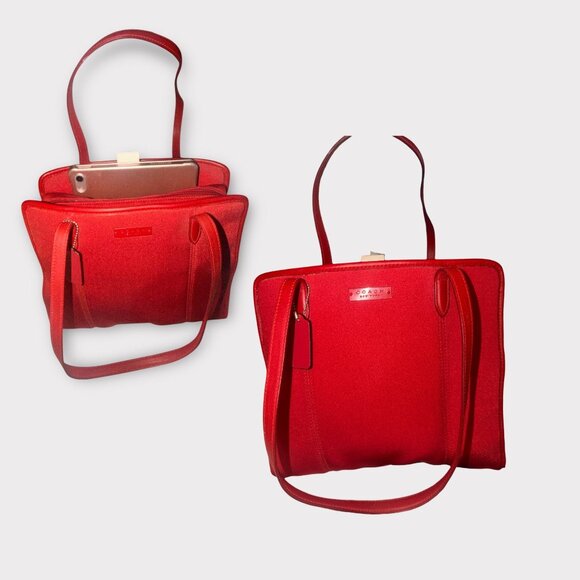 VTG Coach Neo Collection Tote 6206 Red Neoprene Leather Shoulder Bag 90s DR Made - Picture 12 of 12